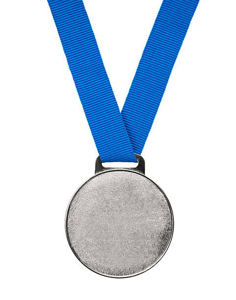 Blank silver Medal stock photo