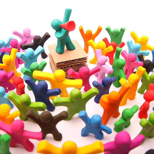 istock Picture of clay persons during a public speaking 177516778