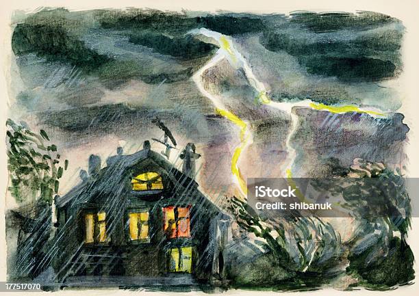 Forked Lightning In The Country Stock Illustration - Download Image Now - Strength, Lightning, Thunderstorm