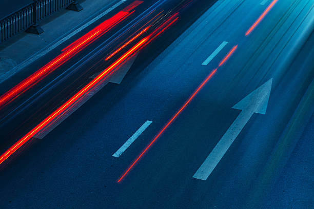 istock Street with lights indicating movement as if cars were there 177517821