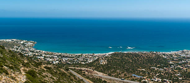 istock Panoramic view on Malia town coastline 177517928