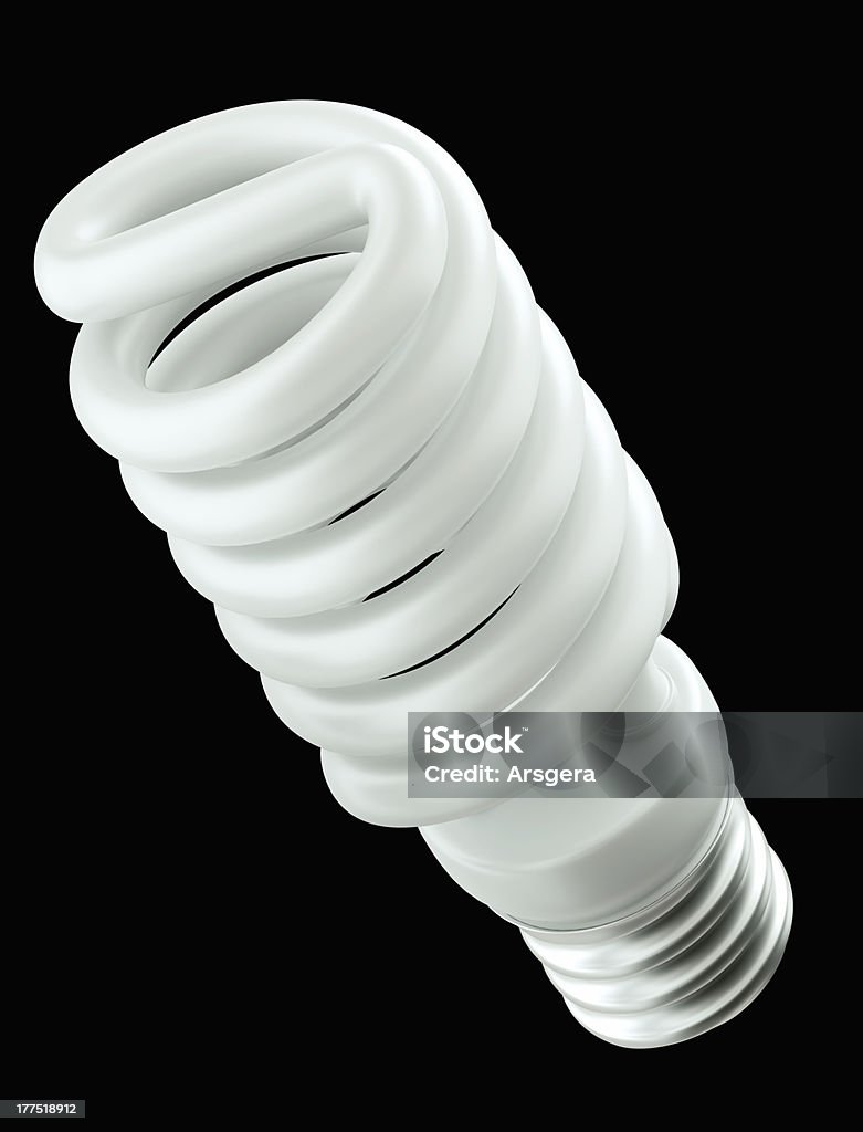 Efficienza energetica: Spirale lampadina isolato - Foto stock royalty-free di Ambiente