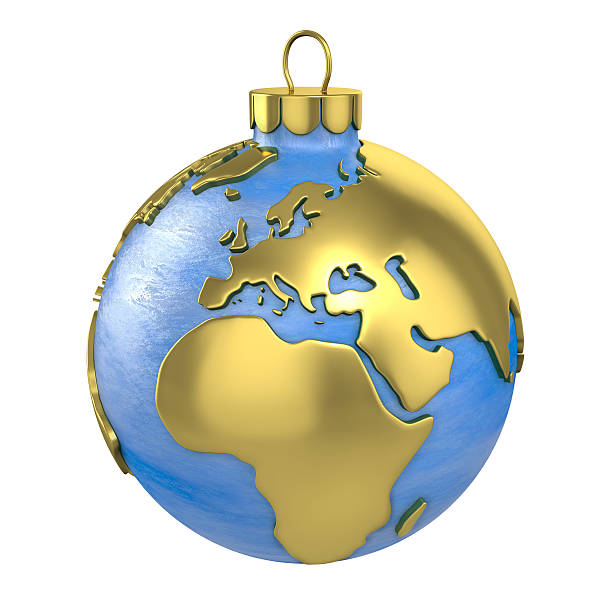 istock Christmas ball shaped as globe or planet, Europe part 177519138