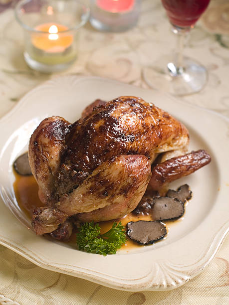 Baked chicken stock photo