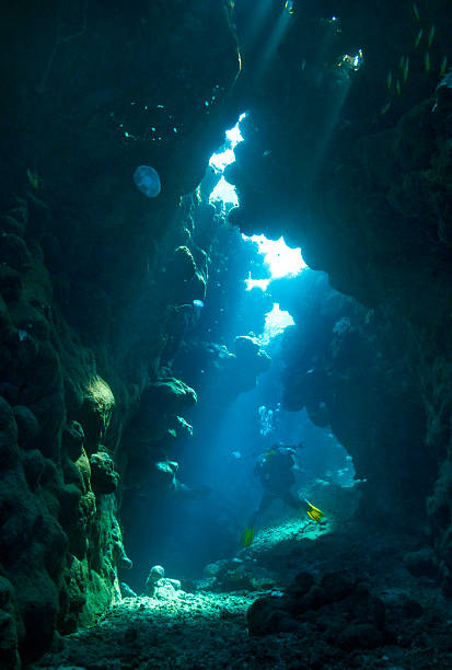 istock Underwater photographer in a cave at Egypt. 177520391