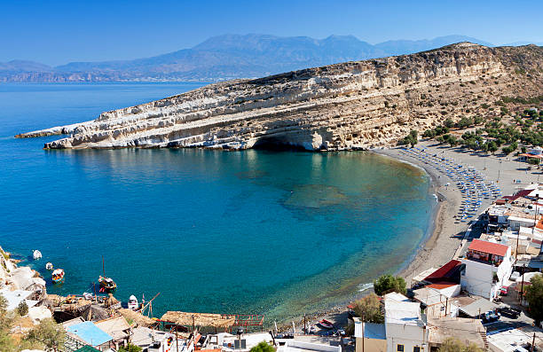 istock Matala beach at Crete island 177520490