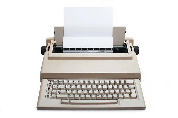 retro eletrônico de máquina de escrever - typewriter keyboard typewriter retro revival old fashioned - fotografias e filmes do acervo