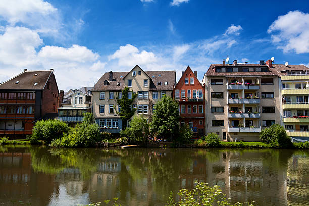 istock buildings reflected in Lahn, Marburg 177520840