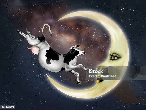 Cow Sprangen Über Den Mond Stock Vektor Art und mehr Bilder von Kuh - Kuh, Kinderreim, Surreal