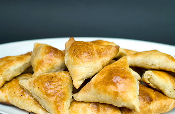 istock Midle Asian pies with meat samsa on black background 177521354