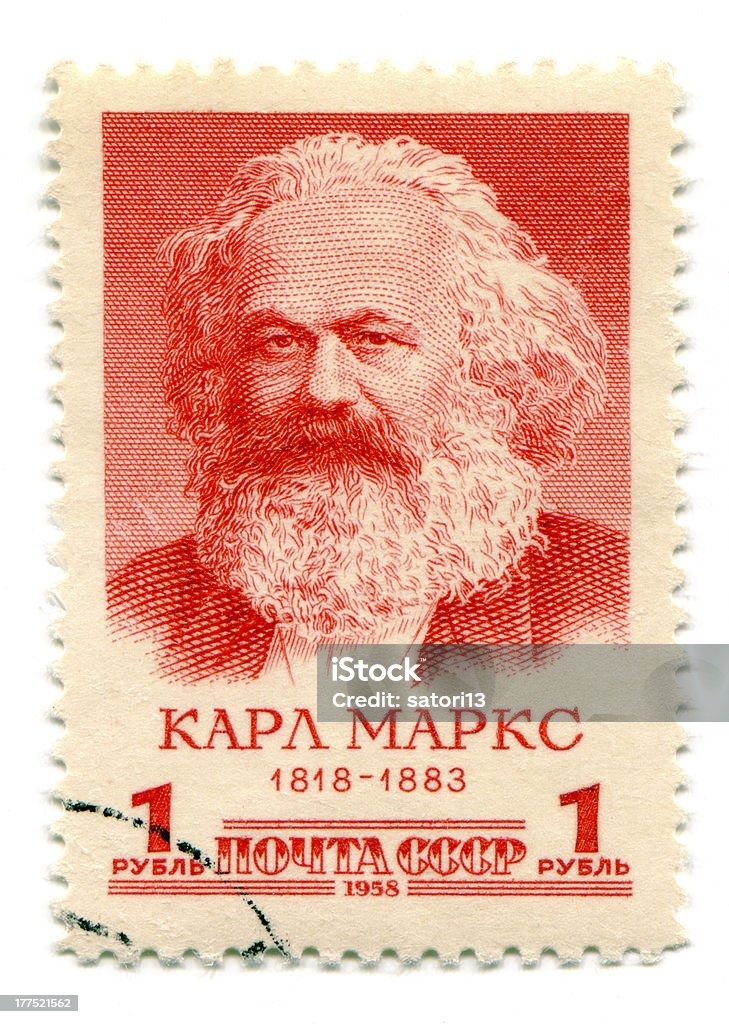 Znaczek wydrukowany w Niemczech, Karl Marx - Zbiór zdjęć royalty-free (Karl Marx)