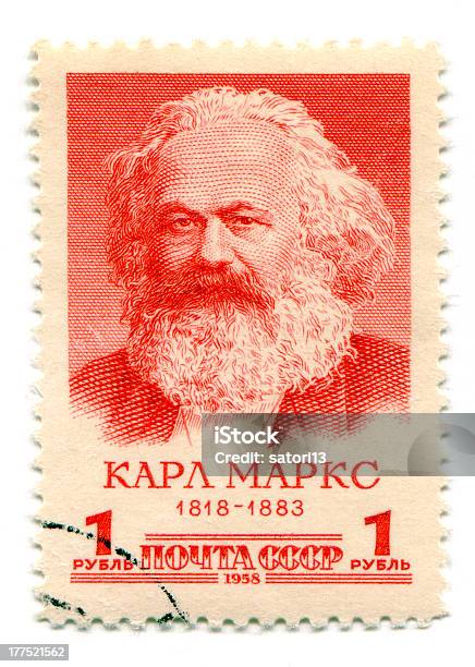 Znaczek Wydrukowany W Niemczech Karl Marx - zdjęcia stockowe i więcej obrazów Karl Marx - Karl Marx, 1950-1959, 1958