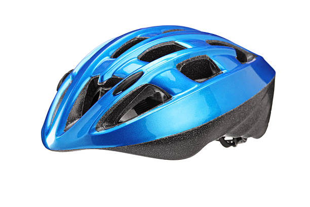 istock Blue helmet for bicyclist 177522382