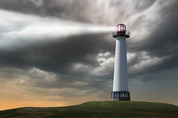 farol - storm lighthouse cloudscape sea imagens e fotografias de stock