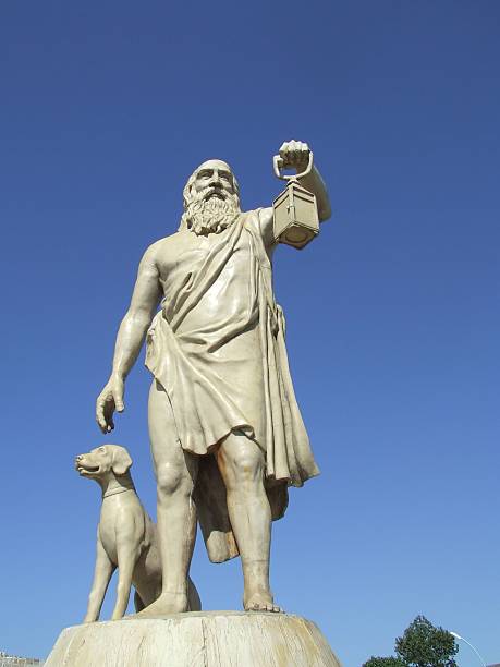 diogenes the philosopher and his dog diogenes the philosopher who is lived in anatolia sinop province turkey stock pictures, royalty-free photos & images