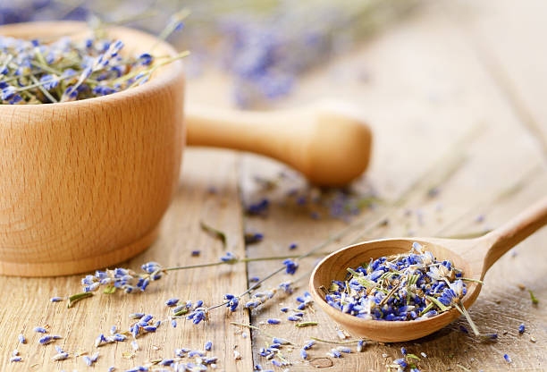 istock Pestle and mortar with lavender 177524860