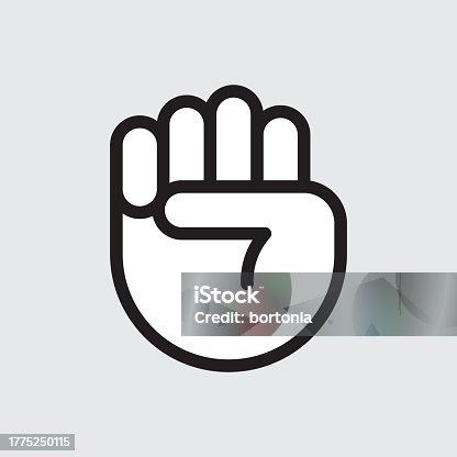 istock Hand Icon with White Fill - Editable Stroke 1775250115