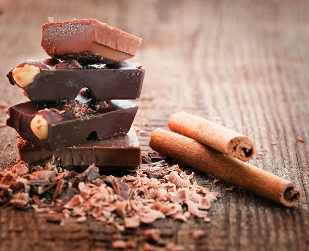 Chocolate pieces stock photo