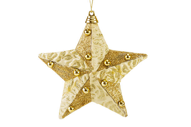 istock golden Cristmas star, isolated on white 177525365
