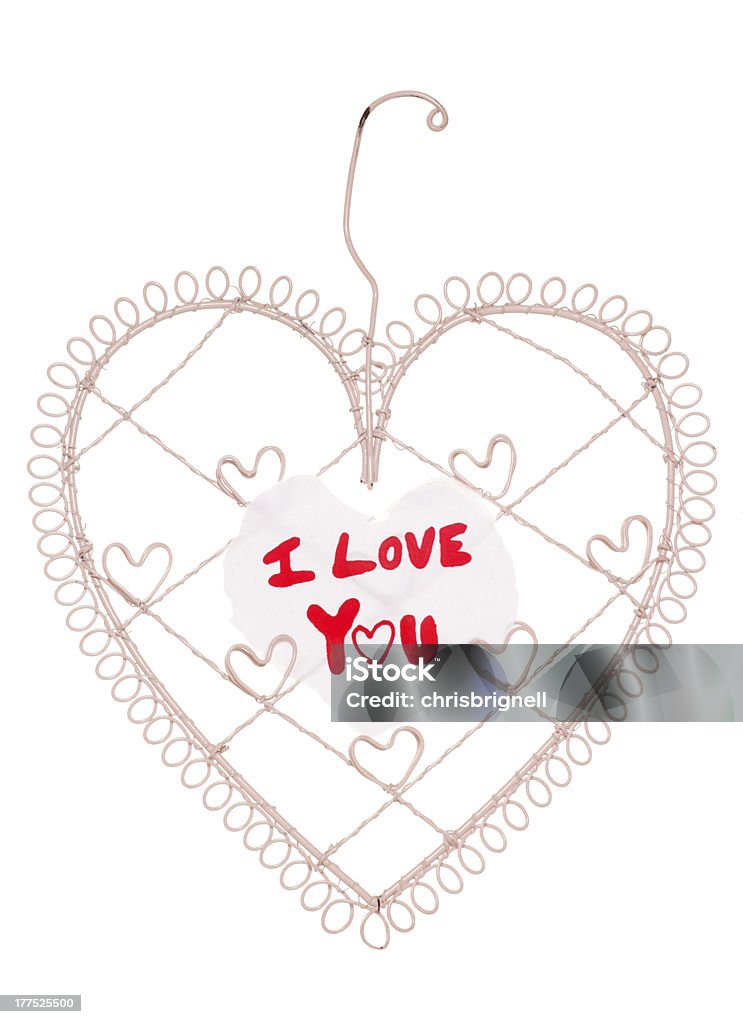 Eu te Amo mensagem sobre um coração nota de - Foto de stock de Amor royalty-free