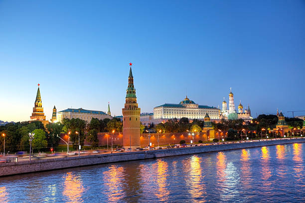 istock Overview of downtown Moscow at night time 177525705