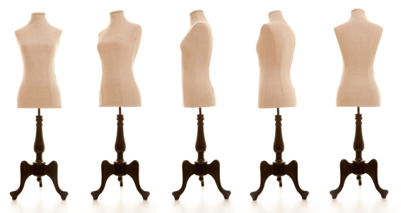 mannequin or dressmakers dummy taken from different angles