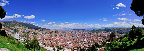 istock Panoramic view of Quito in Ecuador blue skyes 177526173