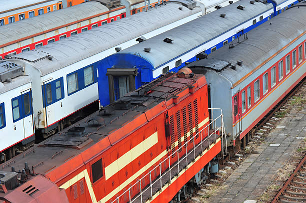 istock trains parking at station 177526628