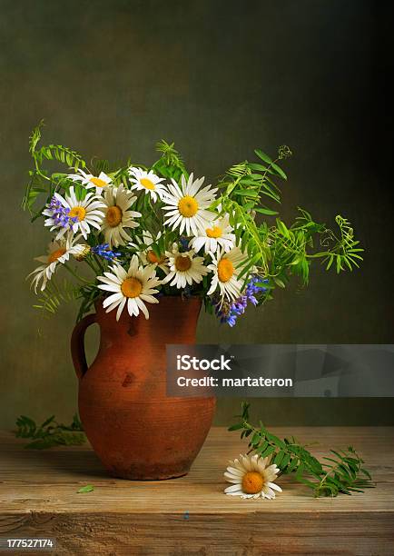 Still Life With A Bouquet Of Daisies Stock Photo - Download Image Now - Still Life, Art, Art And Craft