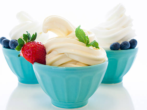 istock Frozen yogurt with berries in bowls 177527352