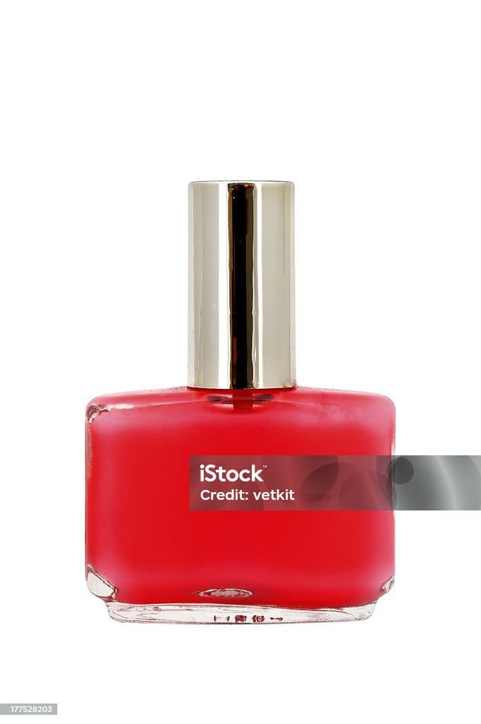 Esmalte de uñas rojo - Foto de stock de Blanco - Color libre de derechos