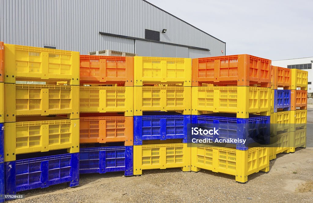 folding boxes folding boxes in warehouse Box - Container Stock Photo