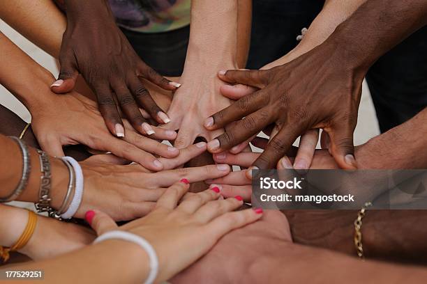 Diverse Human Hands Showing Unity Stock Photo - Download Image Now - Multiracial Group, Charity and Relief Work, Group Therapy