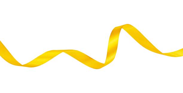 istock Spiral shiny yellow ribbon element 1775300418