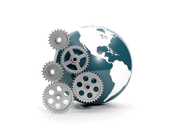 istock Land and a group of gears 177530289