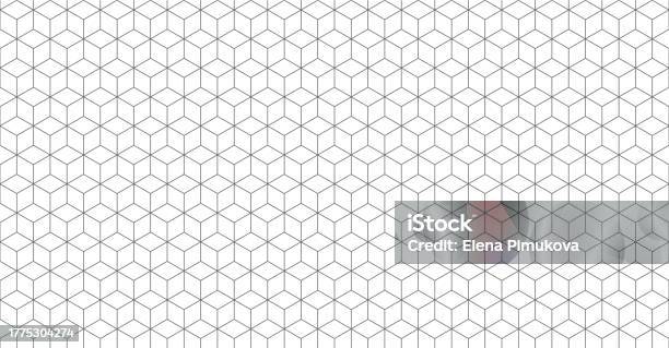 Cube Grid Pattern Isometric Cube Grid Seamless Pattern Line Isometric Grid With Editable ...