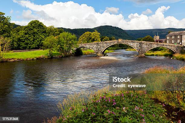 Photo libre de droit de Pont Fawr Medieval Bridge À Llanrwst Au Pays De Galles banque d'images et plus d'images libres de droit de Conwy