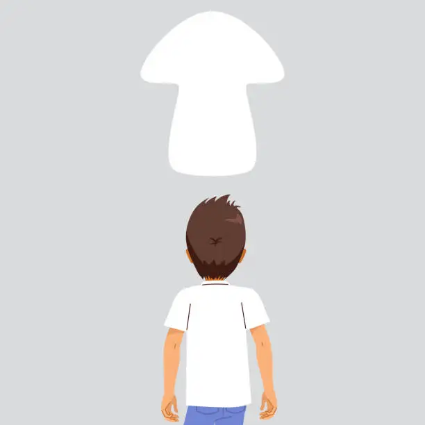 Vector illustration of Young Man Standing Back Choice Concept