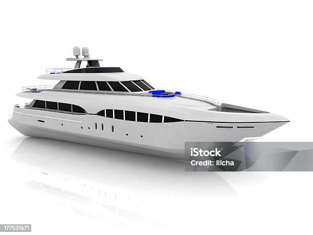 A White Fancy Yacht On A White Background Stock Photo - Download Image Now - Yacht, White Background, Large