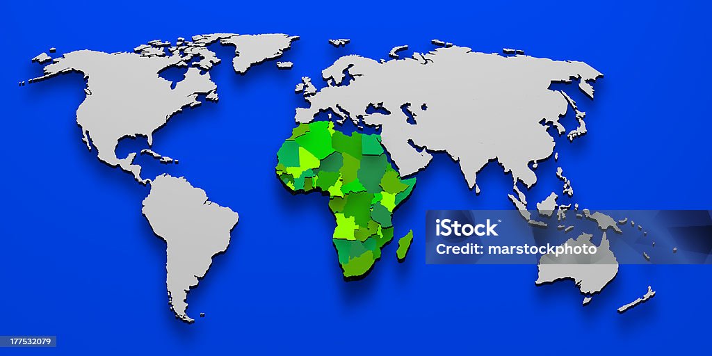 Политическая карта Африки 3D - Стоковые фото Африка роялти-фри