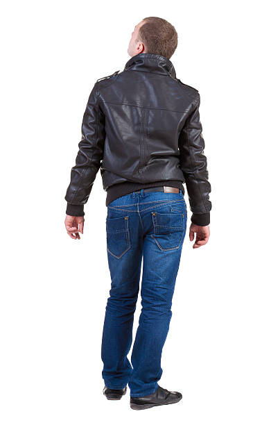 istock Back view of handsome man in jacket looking 177532696