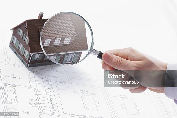 Magnifying Glass And House Stock Photo - Download Image Now - Construction Industry, Magnifying Glass, Inspector