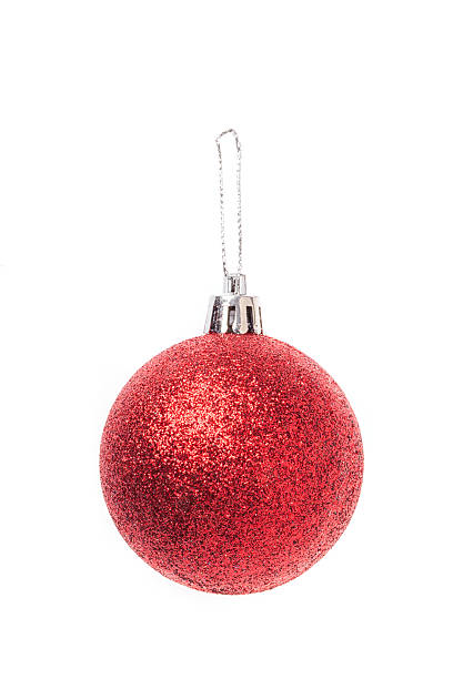 istock Christmas red baubles isolated on white background 177533996