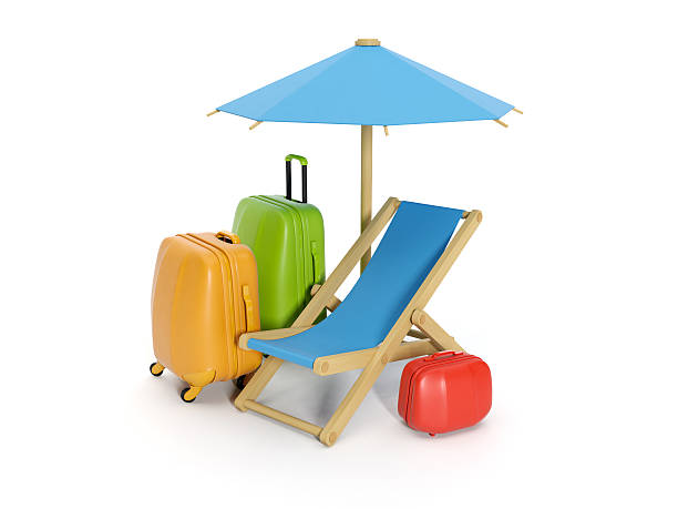 istock group of suitcases umbrella and chair 177534106