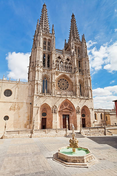 istock Front facade of cathedral in Burgos, Spain 177534828