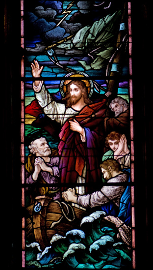 this stained glass is dated 1895.