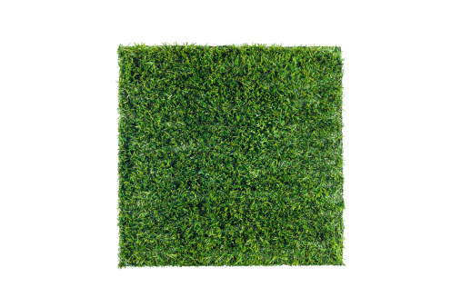 Square shaped turf and rubber granules inside