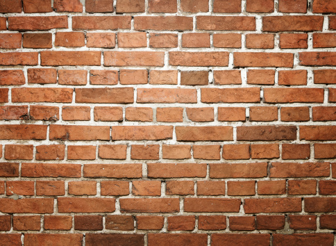 Grunge red brick wall background with copy space