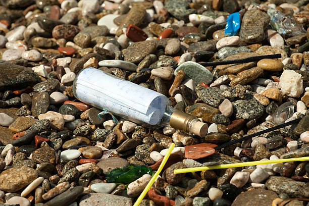 letter in the bottle stock photo