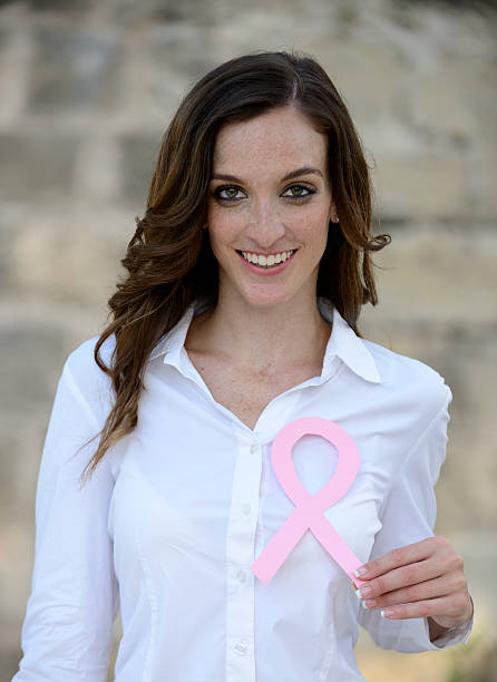 istock woman holding breast cancer support ribbon 177536109